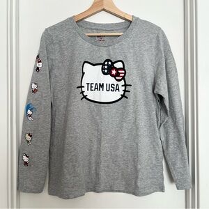 Hello Kitty Team USA by Outerstuff Women's Long Sleeve T-Shirt XL Gray Olympics